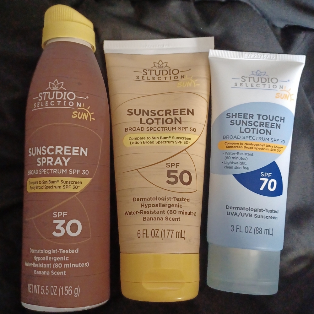 Sunscreen SPF 70/ 50/ 30 Spray/Lotion - Fresh Banana Scent 3 Pc